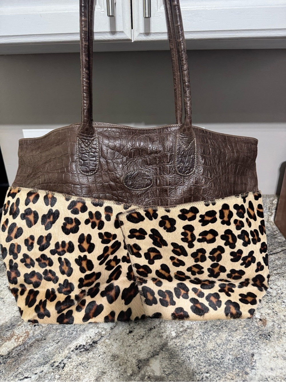 Terrida custom Leopard Print cowhide and alligator skin XL travel bag